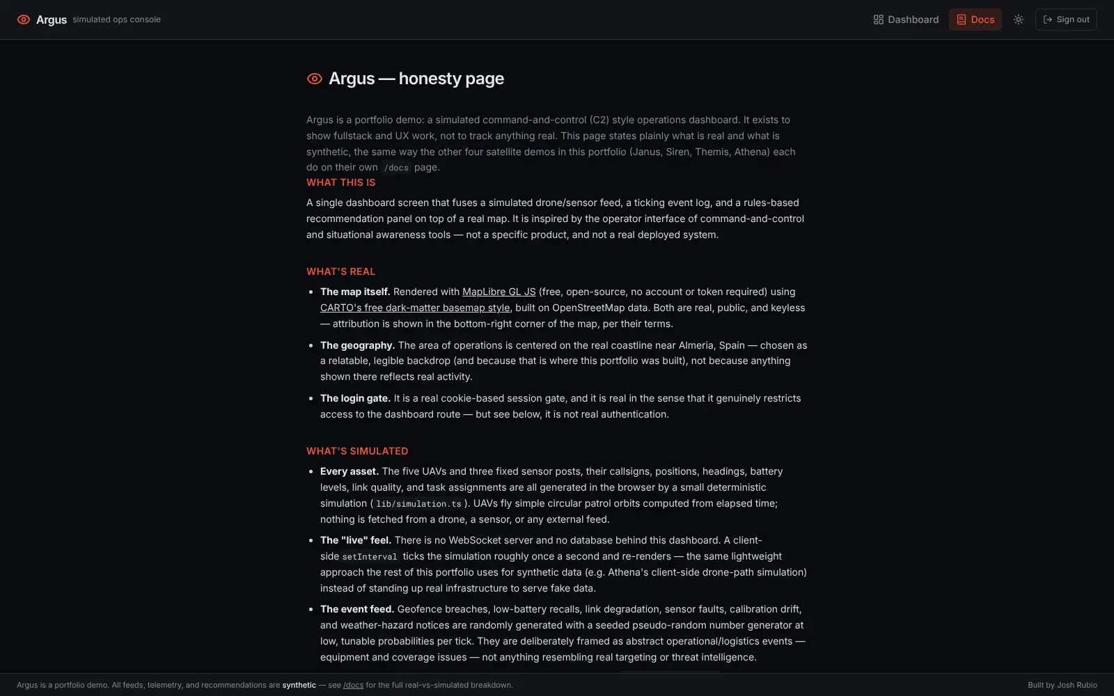 Argus docs page