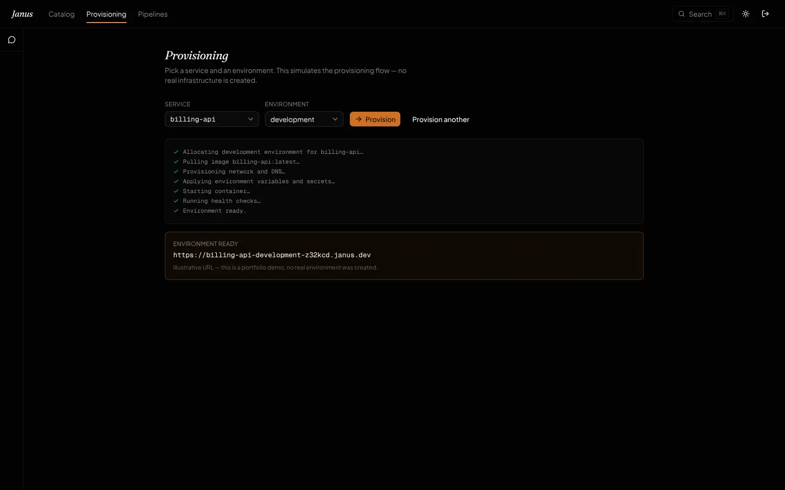 Provisioning flow
