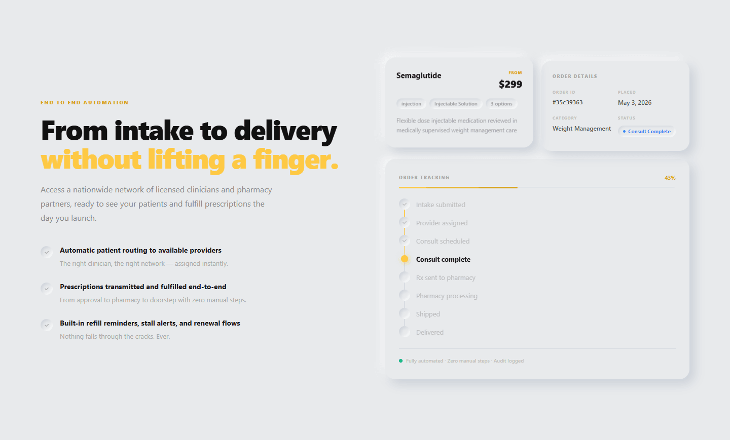 Order tracker mid-flow
