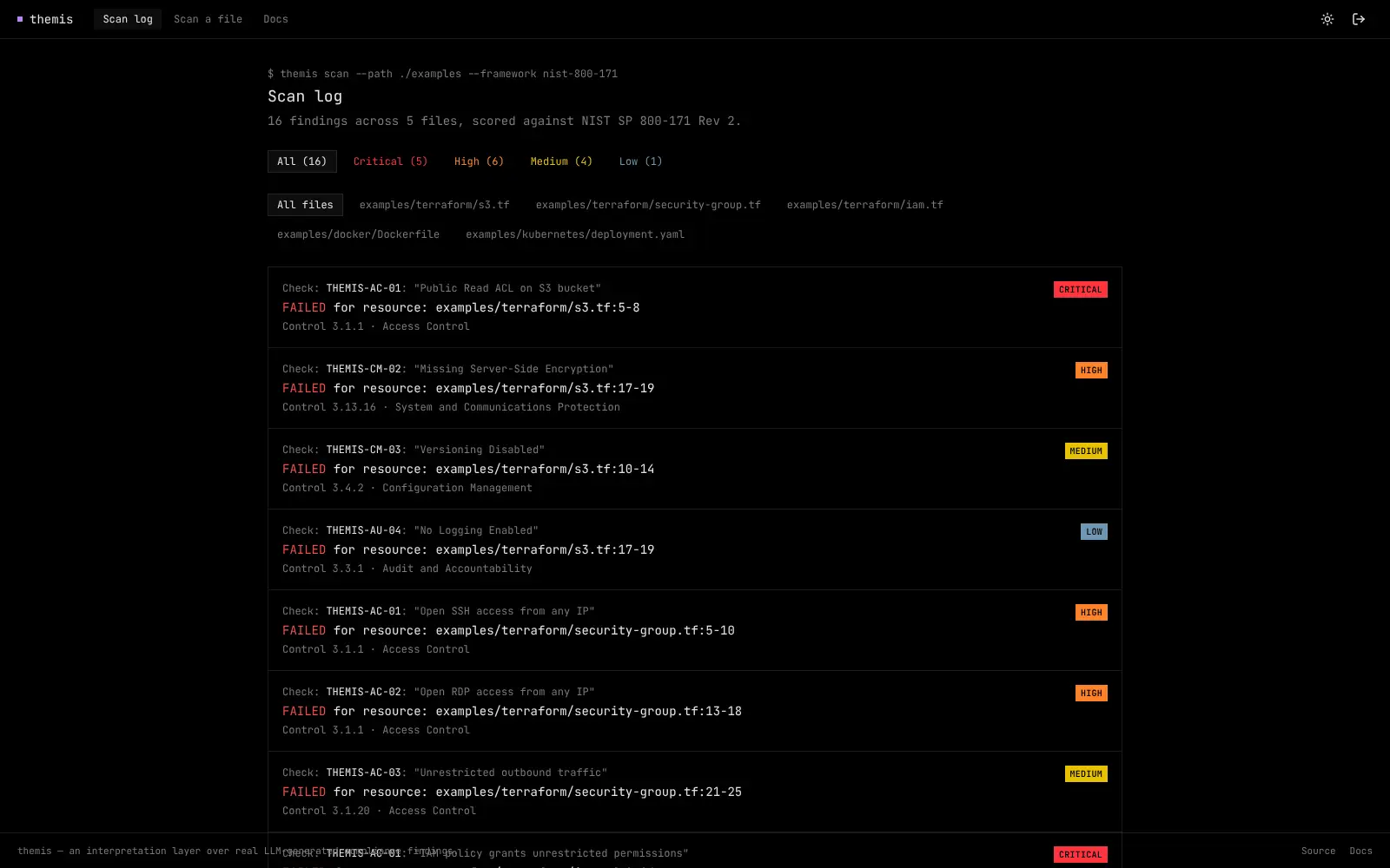 Scan log